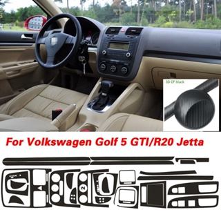 สติกเกอร์คาร์บอนไฟเบอร์ ลาย Volkswagen Golf 5 GTI Jetta 3D DIY สําหรับติดตกแต่งภายในรถยนต์