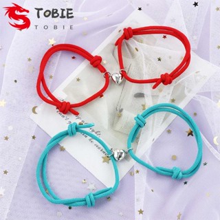 TOBIE สร้อยข้อมือคู่รัก แฟชั่น เครื่องประดับ ปรับได้ ความรัก หัวใจ คนรัก ผู้ชาย สายรัดข้อมือแม่เหล็ก โลหะผสม