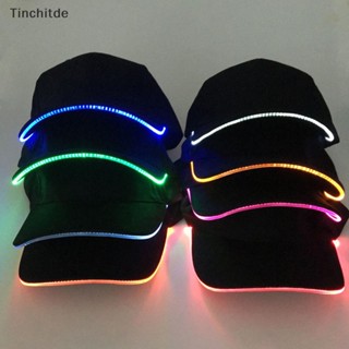 [Tinchitde] หมวกเบสบอลแฟชั่น มีไฟ LED เรืองแสง สําหรับทุกเพศ [Preferred]