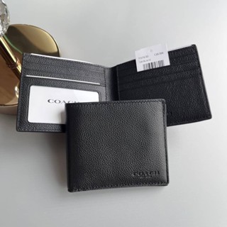 Id Billfold Wallet F67630 ใส่บัตรเครดิตได้ 7 ช่อง กระเป๋าสตางค์ผู้ชาย แท้ COAC H กระเป๋าสตางค์แบบพับขนาดกะทัดรัด