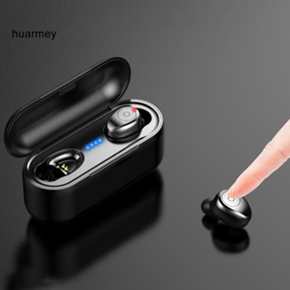 Huarmey หูฟังสเตอริโอไร้สาย F9 ABS บลูทูธ 50 กันน้ํา สําหรับเล่นกีฬา 1 คู่