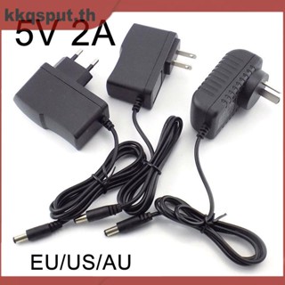 อะแดปเตอร์แปลงพาวเวอร์ซัพพลาย DC 5V 2A AC เป็น DC 100V-240V 2000mAh 5.5 มม. x 2.1 มม. ปลั๊ก US EU สําหรับแถบไฟ LED CCTV Camer E1 THK2