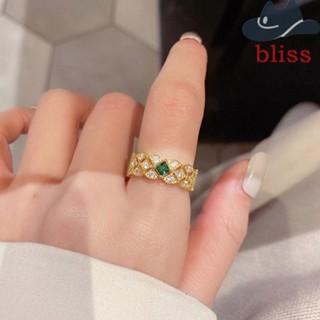 BLISS แหวน ประดับเพทาย พลอยเทียม ทรงเรขาคณิต สําหรับผู้หญิง