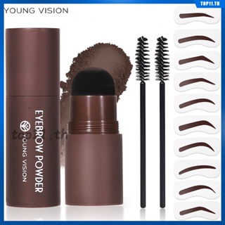 Young Vision 2 In 1 Duo Effect Eyebrow Cream Powder Gel Pomade Eyeliner Waterproof Smudge-proof High Pigment Lasting Eyebrow Pencil Multi-use Natural Eyebrow Makeup Students (top11.th.)