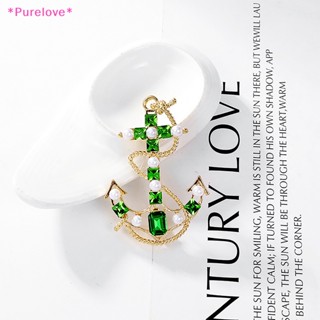 Purelove&gt; วินเทจ บาร็อค สีเขียว สมอเรือ เข็มกลัด สําหรับผู้หญิง เสื้อผ้า เครื่องประดับ ปาร์ตี้ ใหม่