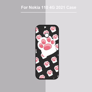 เคสโทรศัพท์ซิลิโคน TPU แบบนิ่ม ลายภาพวาด สีดํา สําหรับ Nokia 110 4G 2021