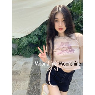 Moon  เสื้อครอป เสื้อแฟชั่นผู้หญิง y2k สีพื้น สําหรับผู้หญิง ใส่ไปคลับ ปาร์ตี้ 2023 NEW 23070725 คุณภาพสูง Chic สวยงาม ทันสมัย A29J1AA 36Z230909