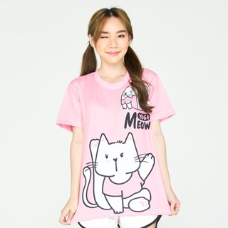 พร้อมส่ง ทุกวัน เสื้อวิ่งพิมพ์ลายน้องเหมียวโยคะ Meow YOGA