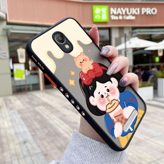 สําหรับ Xiaomi MI Redmi Note 2 เคส การ์ตูน ชานม เด็กผู้หญิง รูปแบบ บาง ด้าน สี่เหลี่ยม ขอบ การออกแบบใหม่ กันกระแทก ฝ้า ใส เคสโทรศัพท์แข็ง