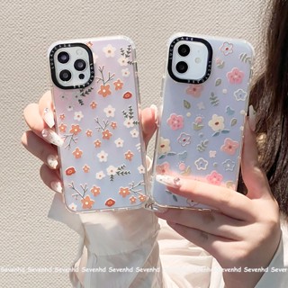 เคสโทรศัพท์มือถือ แบบนิ่ม ลายการ์ตูนดอกไม้ เคลือบเลเซอร์ สองด้าน สําหรับ iPhone 14 13 12 11 Pro Max Xs Max Xr X 7 8 6 6s Plus