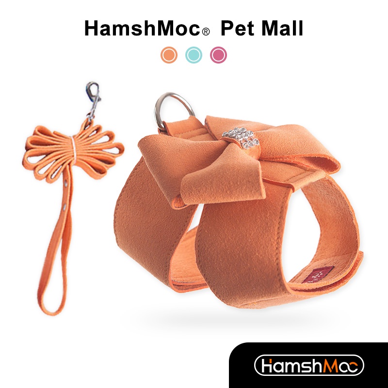 HamshMoc ปรับสายรัดสุนัขและสายจูงชุดสายรัดสัตว์เลี้ยงนุ่มน้ําหนักเบาทนทานสายจูงตะขอออกอย่างรวดเร็วสําหรับสุนัขขนาดกลางขนาดเล็ก