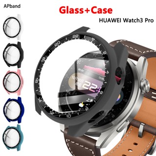 2 in 1 กระจกนิรภัย + เคสนาฬิกาข้อมือ สําหรับ Huawei Watch 3 Pro 48 มม. กันชน เคลือบ PC รอบด้าน ฝาครอบป้องกัน Huawei Watch 3 ป้องกันหน้าจอ