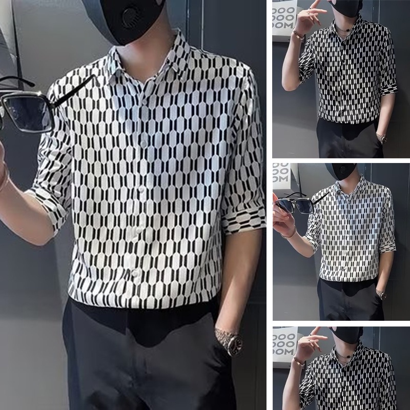 เสื้อเชิ้ตแขนสั้น คอสี่เหลี่ยม ลายดอกไม้ เข้ากับทุกการแต่งกาย สไตล์เกาหลี นักธุรกิจ แฟชั่นสําหรับผู้