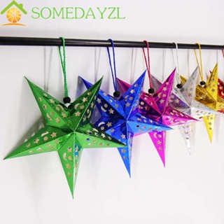 Somedayzl โคมไฟกระดาษ รูปดาว 3D ขนาด 30 45 60 ซม. สําหรับตกแต่งสวน บ้าน คริสต์มาส