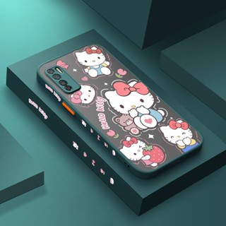 สําหรับ Infinix Note 7 Lite เคส การ์ตูน Hello Kitty รูปแบบ บาง ขอบสี่เหลี่ยม ดีไซน์ใหม่ กันกระแทก ฝ้า ใส เคสโทรศัพท์แข็ง