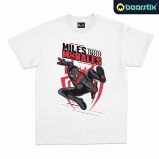 เสื้อยืดแขนสั้นคอกลมเสื้อยืด พิมพ์ลายสไปเดอร์แมน มาร์เวล - Baju SpiderMan Across the Spider Verse ShinzoCotton 100%  [S-