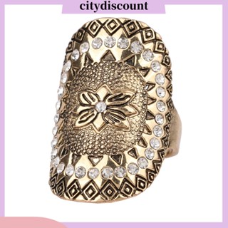 &lt;citydiscount&gt; แหวนนิ้วมือ ฝังพลอยเทียม ลายดอกไม้ เครื่องประดับ สําหรับผู้หญิง