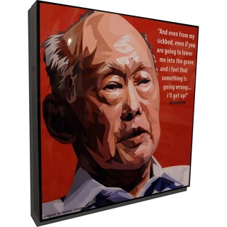 Lee Kuan Yew โปสเตอร์ ผ้าใบ ลายคําคม POP ART สําหรับติดตกแต่งผนังบ้าน