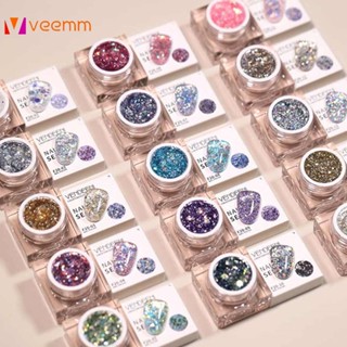 สีเจล Vendeeni Sequin Glue 15 Color Set Canned Glue 2023 New Laser Transvious Magic Color Flash Phototherapy Glue Nail Art veemm