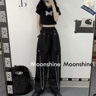 Moon  กางเกงขายาว คาร์โก้ กางเกง เชือกอเมริกันคลาสิค Cargo pants 2023 NEW 071833 Stylish ทันสมัย ทันสมัย ทันสมัย A20M089 36Z230909