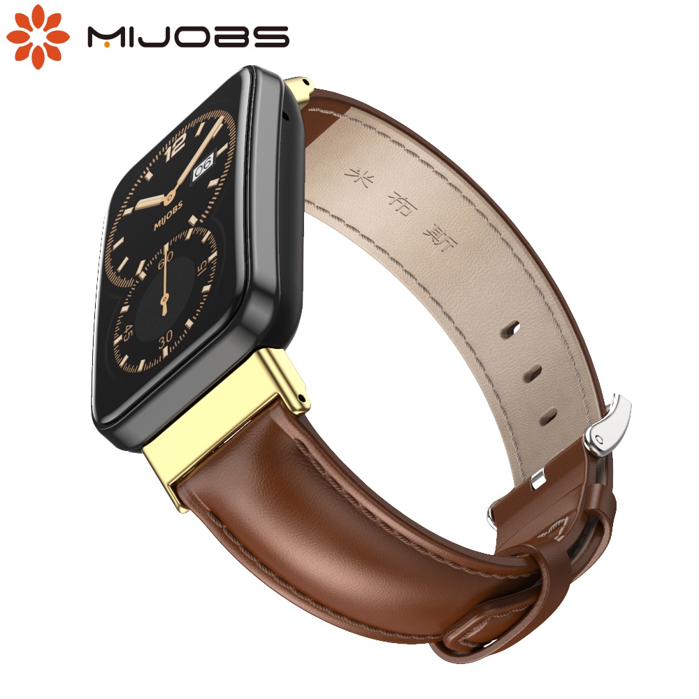 Mijobs สายนาฬิกาข้อมือ สายหนังวัวแท้ สําหรับ Mi Band 7 PRO Xiaomi Miband Smartwatch 7 PRO Mi Band 7 PRO