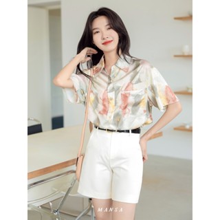 MANSA printed short sleeved shirt เสื้อโอเวอร์ไซส์