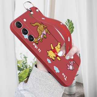 สําหรับ Samsung Galaxy S22 Ultra S22 Plus S22 5G เคสโทรศัพท์มือถือ ซิลิโคนนิ่ม กันกระแทก กันรอยกล้อง ลายการ์ตูนจิงโจ้น่ารัก พร้อมสายคล้องข้อมือ