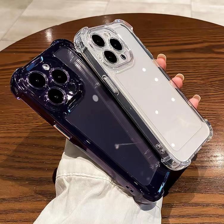 เคสโทรศัพท์มือถือ ซิลิโคนนุ่ม TPU ใส กันกระแทก สีดํา สําหรับ IPhone 14 13 12 11 Pro Max 7 8 XS X XR 6 6S Plus SE 2020