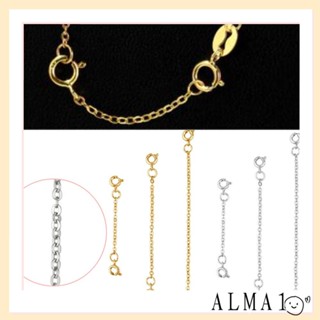 Alma อุปกรณ์ขยายโซ่ สเตนเลส สีทอง สีเงิน สําหรับทําเครื่องประดับ DIY