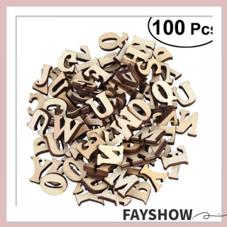 Fay ป้ายไม้ ลายตัวอักษร DIY สําหรับตกแต่งสมุดภาพ งานฝีมือ 100 ชิ้น