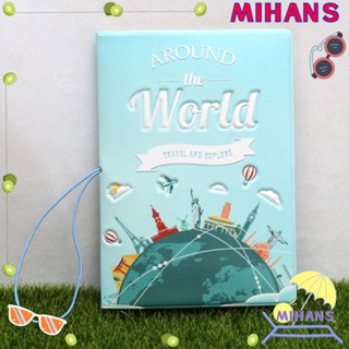 Mih ปกหนังสือเดินทาง, ทัวร์รอบแผนที่โลก คลิปหนังสือเดินทาง อเนกประสงค์, กระเป๋าหนังสือเดินทาง หนัง PU แบบพกพา สําหรับผู้ชาย