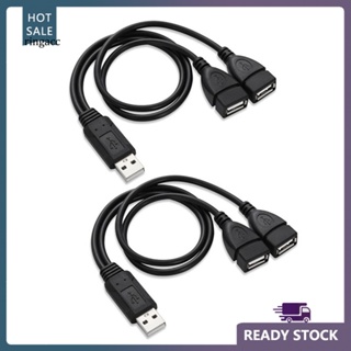 Rga 2 ชิ้น USB 20 A ตัวผู้ เป็น 2 ตัวเมีย Y ตัวแยก สายไฟ สายไฟ อะแดปเตอร์ ขยาย สายเคเบิล