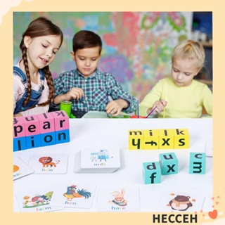 Hecceh เกมสะกดตัวอักษร บล็อกใหม่ แฟลช Montessori ของเล่นไม้