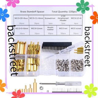 Backstreet เมนบอร์ดสเปเซอร์ทองเหลือง M2.5 M2.5 PCB DIY 220 ชิ้น