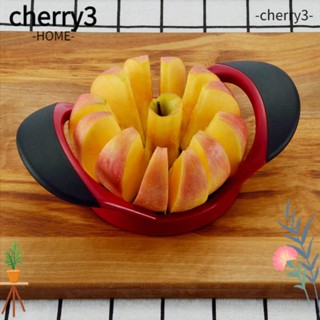 Cherry3 อุปกรณ์หั่นผลไม้ สเตนเลส พลาสติก 12 ใบมีด ทนทาน 4.72 นิ้ว สีแดง สําหรับหั่นผลไม้