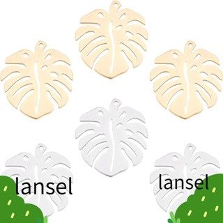 LANSEL สร้อยคอสเตนเลส จี้ใบไม้ สีเงิน 20 ชิ้น