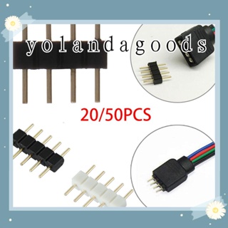 YOLA อะแดปเตอร์ปลั๊กทองแดง ตัวผู้ ไร้บัดกรี สําหรับ Rgb 3528 5050 Smd 4Pin 5Pin 20 50 ชิ้น