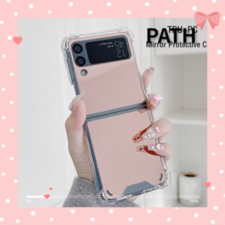 PATH PC For Samsung Galaxy Z Flip3 5G TPU Protective Case Phone Case Anti-drop New Shockproof Anti-fall Clear Mirror Cover/Multicolor