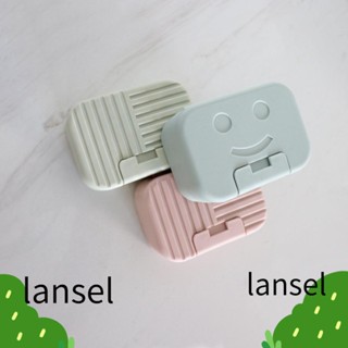 Lansel ที่วางสบู่ 3 สี ทนทาน พร้อมฝาปิด สําหรับเดินทาง กลางแจ้ง 3 ชิ้น