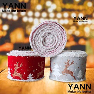 YANN1 ริบบิ้น พิมพ์ลายกวางเอลก์ ทนทาน สําหรับตกแต่งปาร์ตี้คริสต์มาส DIY