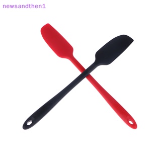 Newsandthen1 1 ชิ้น ไม้พายซิลิโคน ด้ามจับยาว ทนความร้อน ยืดหยุ่น ไม่ติด บาง ไม้พาย DIY เค้ก ครีม ที่ขูด เครื่องปั่น เครื่องมืออบขนม