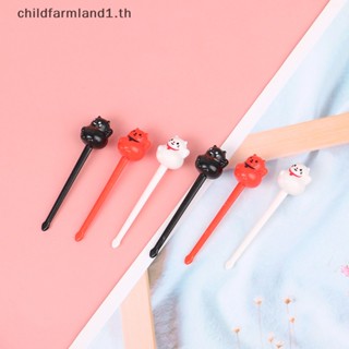 [childfarmland1] ส้อมจิ้มผลไม้ รูปแมวนําโชคน่ารัก สําหรับเด็ก 6 ชิ้น