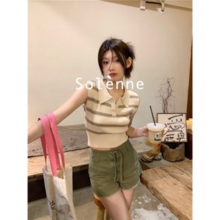 Solenne  เสื้อครอป เสื้อยืดผู้หญิง ครอป baby tee สาวเรโทร 2023 NEW Style คุณภาพสูง สวยงาม High quality ทันสมัย A29J18Z 36Z230909