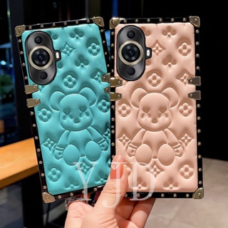 เคสโทรศัพท์มือถือหนัง ขอบตรง กันกระแทก ลายหมีน้อย สําหรับ Huawei Nova 11 Pro 11i Nova 11 Ultra