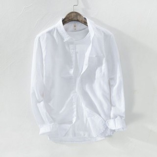 Linen shirt jacket mens long-sleeved loose casual cotton linen shirt thin top vintage linen clothes