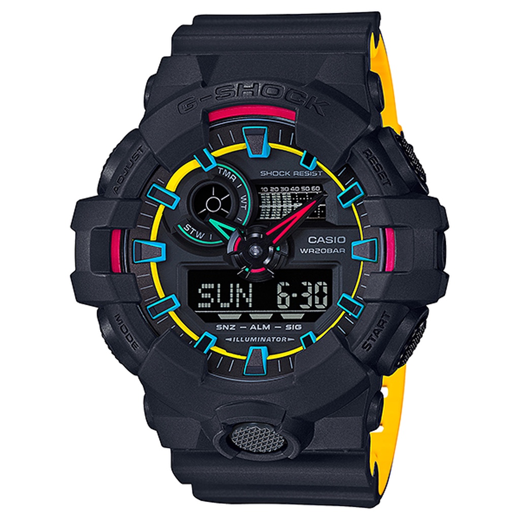 CASIO G-SHOCK นาฬิกาข้อมือ นาฬิกากันน้ำ นาฬิกาของแท้ ประกันศูนย์ CMG 1 ปี รุ่น GA-700SE-1A9 นาฬิกาสีดำ