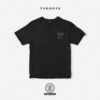 เสื้อยืด พิมพ์ลาย SODA Rainbow สีดำ ผ้านิ่มใส่สบาย (TS00028)