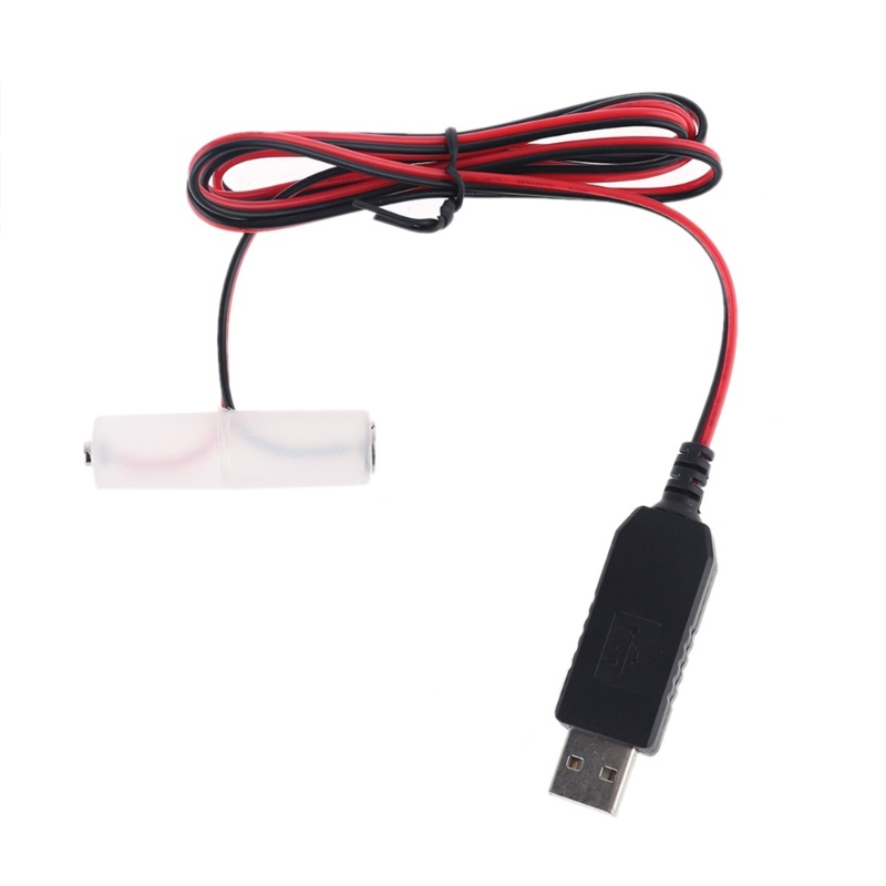 Ch*【พร้อมส่ง】สายเคเบิลแบตเตอรี่ดัมมี่ Type-C USB เป็น 1 5-6V AA สําหรับวิทยุ ไฟ LED ของเล่น