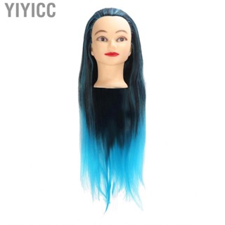 Yiyicc Hair Styling Head Mannequin Vivid Design Long Hairs Braiding Practice for Salon