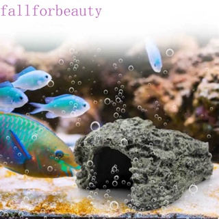 Fallforbeauty ถ้ําเต่าจําลอง เรซิ่น รูปหิน สีเทา สําหรับตกแต่งบ้าน พิพิธภัณฑ์สัตว์น้ํา